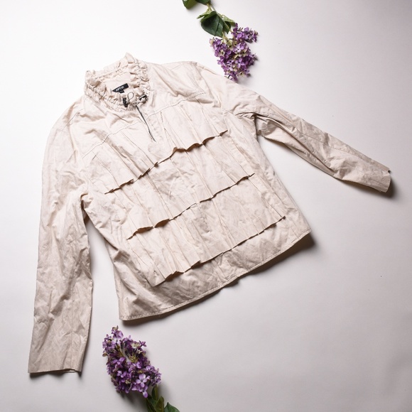 Apt. 9 Jackets & Blazers - APT. 9 Beige/Cream Zipper Jacket - Size Petite L
